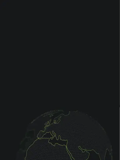 Black spinning globe with green outline of countries to represent Hyve's managed hosting locations